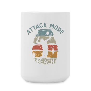 attack mode beach - vintage Volleyball Spieler - Große Tasse 440 ml - Weiß - Vorne