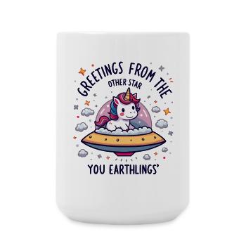 Licorne vue de l’espace - Grande tasse 440 ml - blanc - Devant