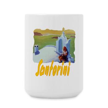 Santorini - Große Tasse 440 ml - Weiß - Vorne