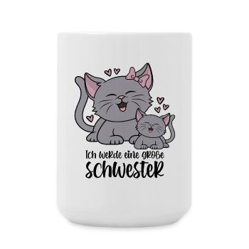 Ich werde eine große Schwester Katze Katzen Kinder - Große Tasse 440 ml - Weiß - Vorne