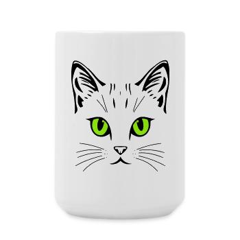 Cat motif – colour and eyes can be personalised - Large Mug 440 ml - white - Front