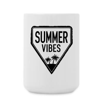 SUMMER VIBES design with cool lettering - Große Tasse 440 ml - Weiß - Vorne