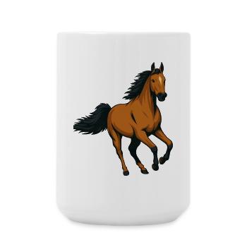 Galoppierender Bernsteinhengst - Große Tasse 440 ml - Weiß - Vorne