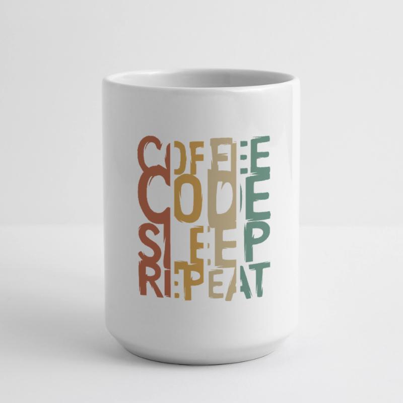 Coffee Code Sleep Repeat – Developer Design Large Mug 440 ml