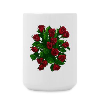 Elegant roses in bloom - Large Mug 440 ml - white - Front