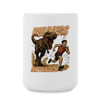 Alles eine Frage der "Runners" Motivation - Große Tasse 440 ml - Weiß - Vorne