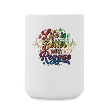 Life is Better with Reggae – Jamaica Rasta Vibes - Large Mug 440 ml - white - Front