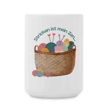 Garnkorb Zen: Stricken-Traum - Große Tasse 440 ml - Weiß - Vorne
