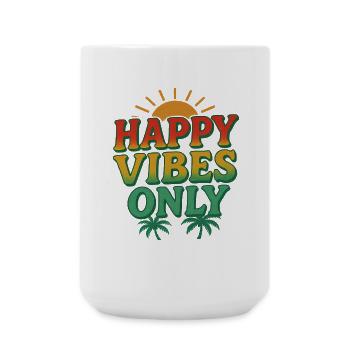 Summer Festival Happy Vibes Palm Paradise - Große Tasse 440 ml - Weiß - Vorne