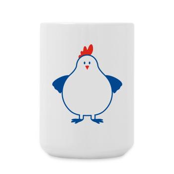 fette henne - Große Tasse 440 ml - Weiß - Vorne