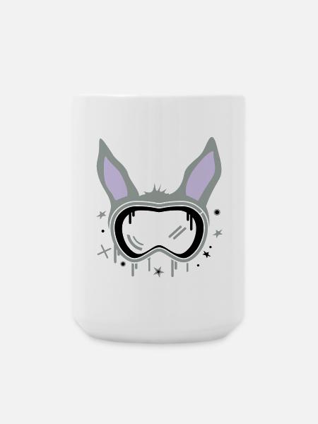 Skihase - Große Tasse 440 ml - Weiß