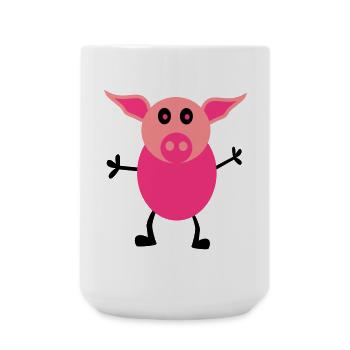 pigs males - Large Mug 440 ml - white - Front