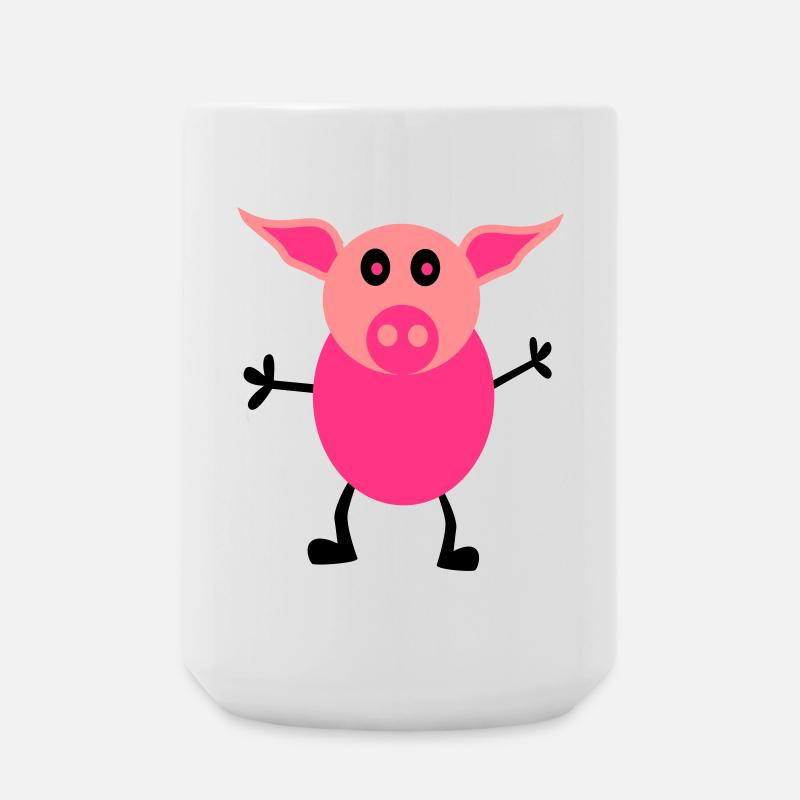 Schweine Männchen - Große Tasse 440 ml - Weiß