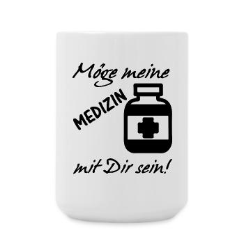 Meine Medizin Gesundheit, Arzt, Sprüche,Geschenk - Große Tasse 440 ml - Weiß - Vorne