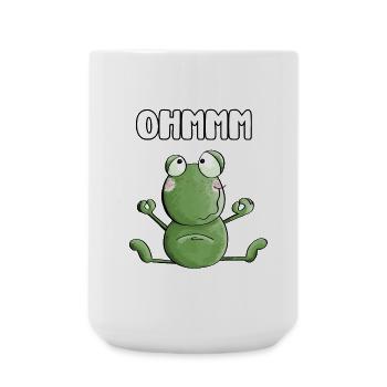 Ohmmm Grenouille - Grenouilles - Crapaud - Yoga - Fitness - Grande tasse 440 ml - blanc - Devant