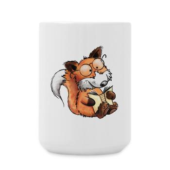 Sly Books Fox I Read I Comic Animals - Large Mug 440 ml - white - Front