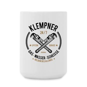 Klempner - Gas, Wasser, Scheiße - Große Tasse 440 ml - Weiß - Vorne