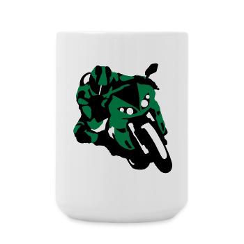 motorrad_14 - Large Mug 440 ml - white - Front