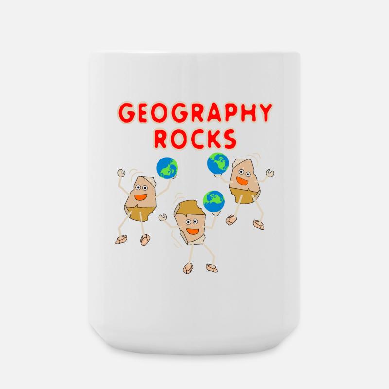 Three Geography Rocks - Large Mug 440 ml - white