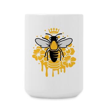 Une abeille avec une couronne - Grande tasse 440 ml - blanc - Devant