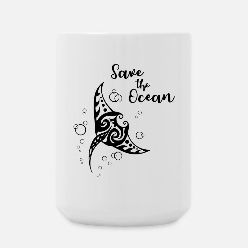Save the Ocean - Manta - Große Tasse 440 ml - Weiß