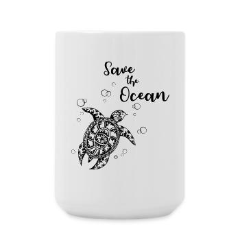 Save the Ocean - Turtle - Große Tasse 440 ml - Weiß - Vorne