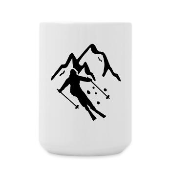 Skifahren - Große Tasse 440 ml - Weiß - Vorne