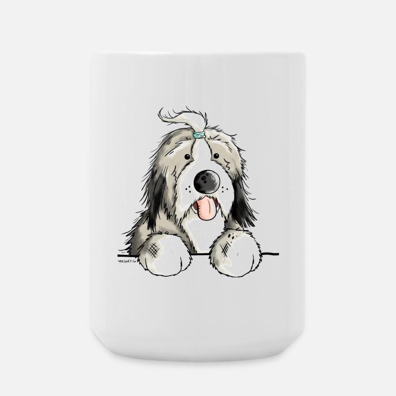 Happy Bearded Collie - Large Mug 440 ml - white