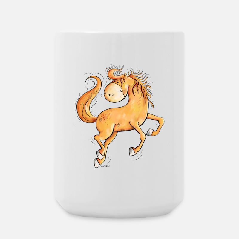 Wild horse in flowing mane I Comic - Large Mug 440 ml - white