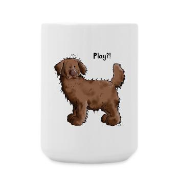 Play Terre-Neuve - Chien - Chiens,- Cadeau - Grande tasse 440 ml - blanc - Devant