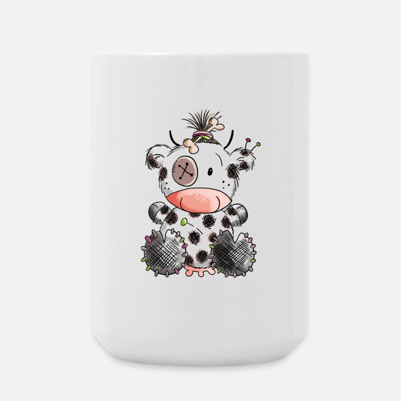Voodoo Cow - Cows - Gift - Cartoon - Doll - Large Mug 440 ml - white