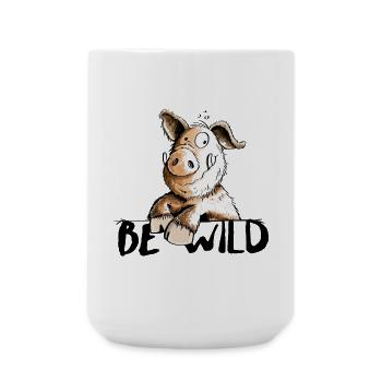Be Wild Eber - Schwein - Keiler - Große Tasse 440 ml - Weiß - Vorne