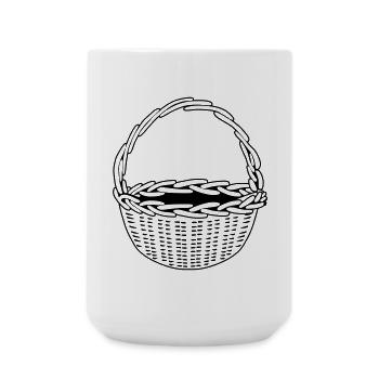 Korb - schwarz-weiß - einfärbbar - Große Tasse 440 ml - Weiß - Vorne