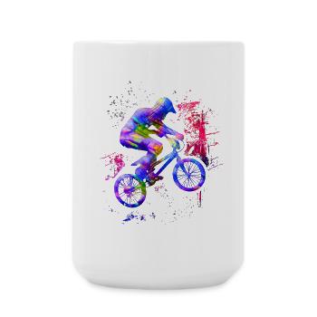 Buntes BMX / Farbiges BMX / BMX Fahrrad - Große Tasse 440 ml - Weiß - Vorne