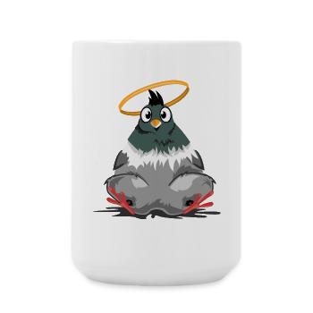 Thick Dove Funny Halo Comic Cartoon - Large Mug 440 ml - white - Front