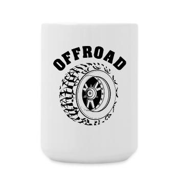 Offroad Wheel Truck Car Off-Road 4x4 Tire icon - Large Mug 440 ml - white - Front