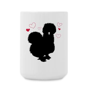 Silk hen - Large Mug 440 ml - white - Front