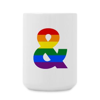 Regenbogen kaufmännisches Und-Zeichen - Große Tasse 440 ml - Weiß - Vorne