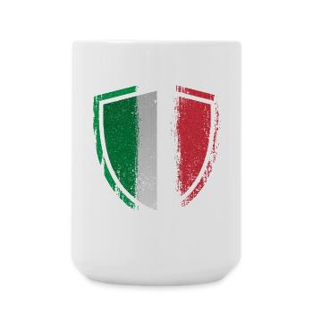 Italy Shield Brushed Flag - Large Mug 440 ml - white - Front