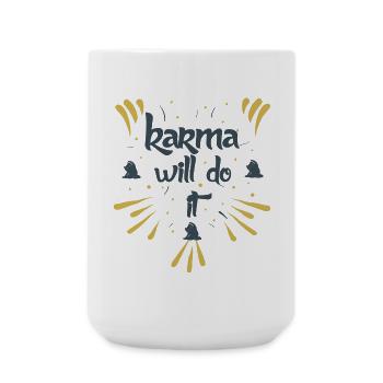 karma will do it kontiki - Large Mug 440 ml - white - Front