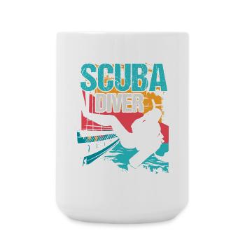 Taucher Scuba Tauchen - Große Tasse 440 ml - Weiß - Vorne