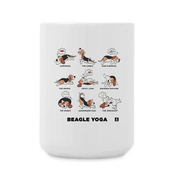 BEAGLE YOGA - Large Mug 440 ml - white - Front