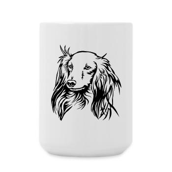 Dackel Kopf - Große Tasse 440 ml - Weiß - Vorne