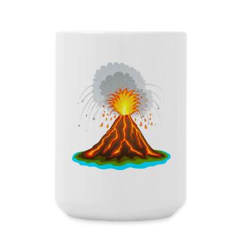 Vulcano, vulcano, vulcano, lava, volcans volcans - Grande tasse 440 ml - blanc - Devant