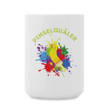 Pinselquäler Maler Handwerker Lackierer Pinsel - Große Tasse 440 ml - Weiß - Vorne