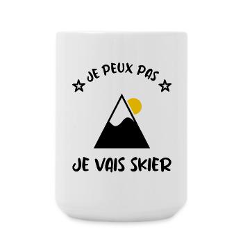 JE PEUX PAS. SKIER. SKI. RAQUETTE. SNOW. SNOWBOARD - Grande tasse 440 ml - blanc - Devant