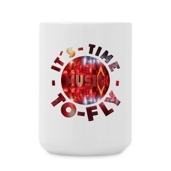 Neon music design with dance atmosphere party - Large Mug 440 ml - white - Front