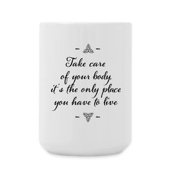 Yoga - Große Tasse 440 ml - Weiß - Vorne