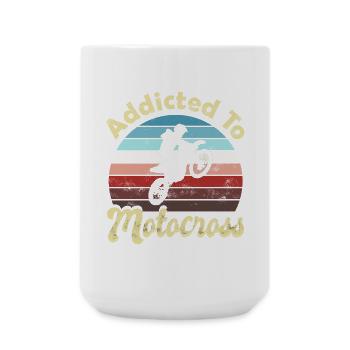 Motocross - Große Tasse 440 ml - Weiß - Vorne