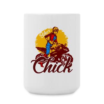 Anime Biker Biker Motorcycle Motorcyclist Chick - Large Mug 440 ml - white - Front